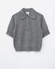 & Other Stories & Other Stories short sleeve wool look knit polo sweater in dark gray - 4