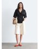 & Other Stories & Other Stories short sleeve wrap linen mix shirt with tie waist detail in black - 4