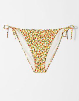 & Other Stories & Other Stories side tie bikini bottoms in yellow delicate flower print