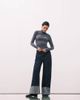 & Other Stories & Other Stories slim fit long sleeve turtle neck asymmetric top in dark gray - 2