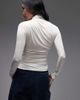& Other Stories & Other Stories slim fit long sleeve turtle neck asymmetric top in white - 3
