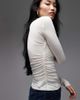 & Other Stories & Other Stories slim fit long sleeve turtle neck asymmetric top in white - 4
