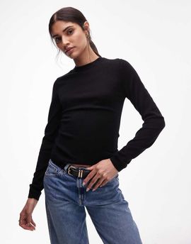 & Other Stories & Other Stories slim fit pure merino wool sweater in black