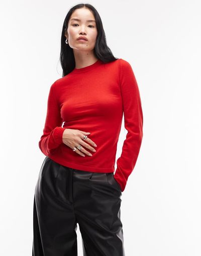 & Other Stories & Other Stories slim fit pure merino wool sweater in red