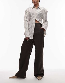 & Other Stories & Other Stories slim leg pants with elastic back waist in brown
