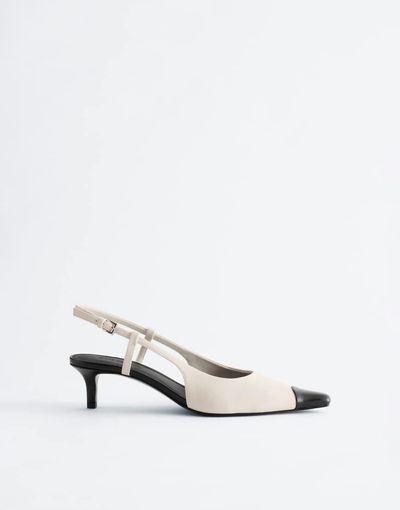 & Other Stories & Other Stories slingback pumps in white & black