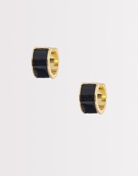& Other Stories & Other Stories small hoops in black with gold edge