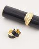 & Other Stories & Other Stories small hoops in black with gold edge - 2