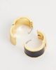 & Other Stories & Other Stories small hoops in black with gold edge - 3
