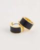 & Other Stories & Other Stories small hoops in black with gold edge - 4