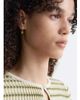 & Other Stories & Other Stories square stud gemstone drop earrings in cream and green-Multi - 1