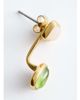 & Other Stories & Other Stories square stud gemstone drop earrings in cream and green-Multi - 2