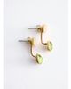 & Other Stories & Other Stories square stud gemstone drop earrings in cream and green-Multi - 4