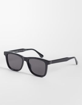 & Other Stories & Other Stories square sunglasses in black with linen pouch case