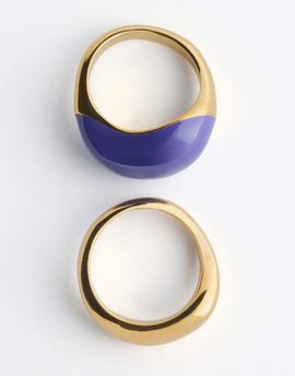 & Other Stories & Other Stories stacking ring set in blue and gold