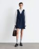 & Other Stories & Other Stories stretch denim v-neck mini dress with front seam in dark washed blue - 2