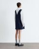 & Other Stories & Other Stories stretch denim v-neck mini dress with front seam in dark washed blue - 4