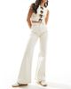 & Other Stories & Other Stories stretch high waist flared leg jeans with double belt loop detail and patch pockets in off white - 1