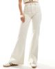 & Other Stories & Other Stories stretch high waist flared leg jeans with double belt loop detail and patch pockets in off white - 2