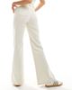 & Other Stories & Other Stories stretch high waist flared leg jeans with double belt loop detail and patch pockets in off white - 4