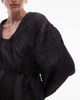 & Other Stories & Other Stories structured jacquard quality mini dress with pleated detailing sleeves in black - 3