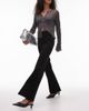 & Other Stories & Other Stories structured jersey pull-on pants with flare leg in black - 2