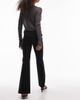 & Other Stories & Other Stories structured jersey pull-on pants with flare leg in black - 4