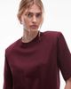 & Other Stories & Other Stories structured jersey top with shoulder pads in dark wine - 2