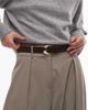 & Other Stories & Other Stories suede circle buckle belt in brown - 1