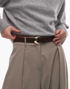 & Other Stories & Other Stories suede circle buckle belt in brown