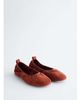 & Other Stories & Other Stories suede ruched ballet flats in burnt orange-Copper - 3