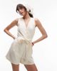 & Other Stories & Other Stories tailored belted romper with v-neck in ecru-Neutral - 2