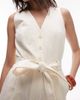 & Other Stories & Other Stories tailored belted romper with v-neck in ecru-Neutral - 4