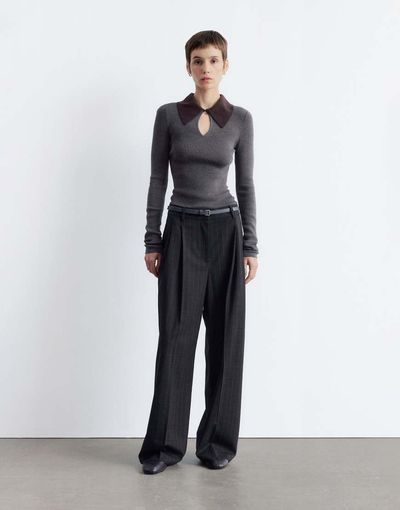 & Other Stories & Other Stories tailored wide leg pants in gray - part of a set