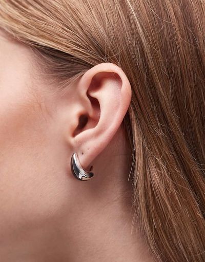 & Other Stories & Other Stories teardrop stud earrings in emerald and gold tone-Multi
