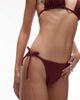 & Other Stories & Other Stories textured crinkle side ties bikini bottoms in burgundy - 2