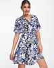 & Other Stories & Other Stories tie waist mini dress in floral print-Blue - 1