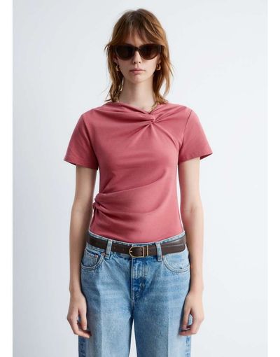 & Other Stories & Other Stories top with knotted wrap detail in pink