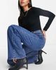 & Other Stories & Other Stories Treasure cotton long wide leg jeans in vikas blue - MBLUE-Blues - 4