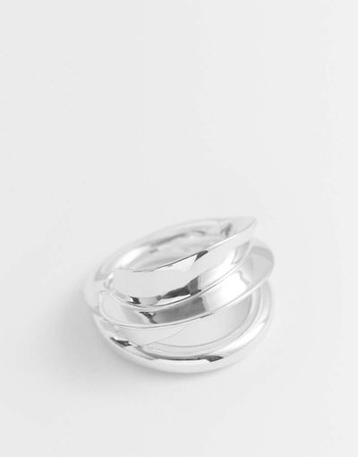 & Other Stories & Other Stories twist sculpt ring in silver tone