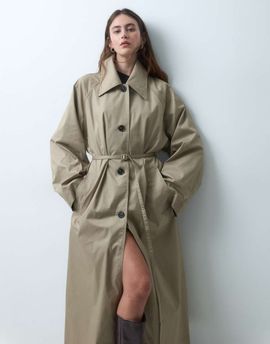 & Other Stories & Other Stories volume trench coat with back detail in beige-Gray