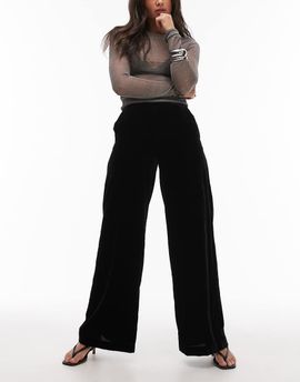 & Other Stories & Other Stories wide leg velvet pants in black