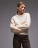 & Other Stories & Other Stories wool and mohair mix sweater with volume sleeves in off white - 1