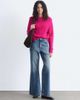 & Other Stories & Other Stories wool blend bouclé sweater with shoulder pads in bright pink - 3