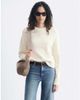 & Other Stories & Other Stories wool blend bouclé sweater with shoulder pads in off white - 1
