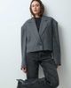 & Other Stories & Other Stories wool blend houndstooth cropped blazer in gray - 1