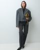 & Other Stories & Other Stories wool blend houndstooth cropped blazer in gray - 2