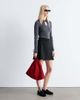 & Other Stories & Other Stories wool blend knit top in gray with contrast keyhole collar-Brown - 3