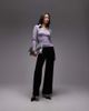 & Other Stories & Other Stories wool blend knit top in lilac with contrast keyhole collar-Purple - 3