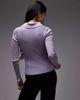 & Other Stories & Other Stories wool blend knit top in lilac with contrast keyhole collar-Purple - 4